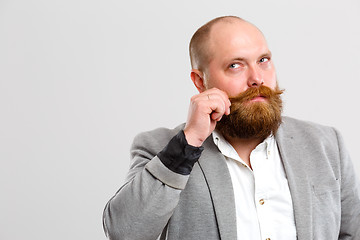 Image showing Man with beard clings mustache