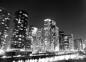 Image showing Building Along Chicago River Downtown City Skyline Illinois