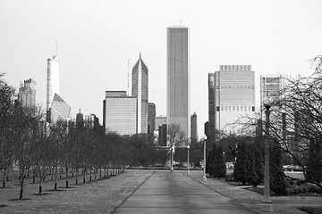 Image showing Chicago Downtown City Skyline Millennium Park Winter