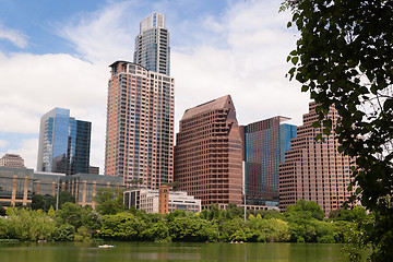 Image showing Smooth Reflection Austin Texas Downtown City Skyline Colorado Ri