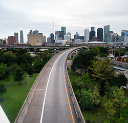 Image showing Houston Highway Downtown City Skyline Overcast Day Texas 
