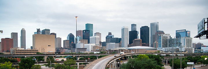 Image showing Panoramic View Houston Downtown City Skyline Infrastructure High