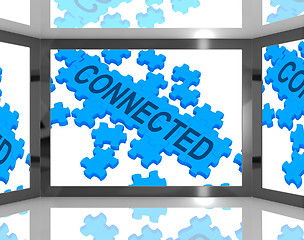 Image showing Connected On Screen Shows Global Networking