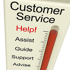 Image showing Customer Service Help Meter Shows Assistance Guidance And Suppor