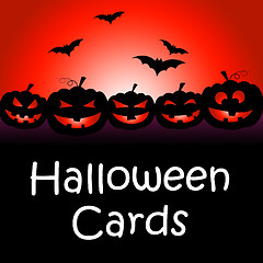 Image showing Halloween Cards Means Trick Or Treat And Celebration