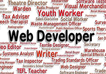 Image showing Web Developer Indicates Words Recruitment And Developers
