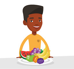 Image showing Man with fresh fruits vector illustration.