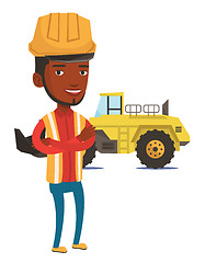 Image showing Adult confident miner vector illustration.