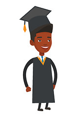 Image showing African-american graduate vector illustration.