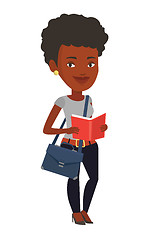 Image showing Student reading book vector illustration.