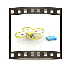 Image showing Drone with remote controller. The film strip