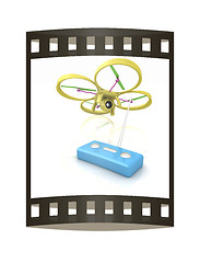 Image showing Drone with remote controller. The film strip