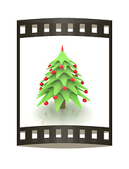 Image showing Christmas tree. 3d illustration. The film strip