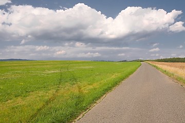 Image showing Road through farmlands