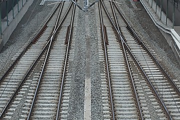 Image showing Merging Railway Tracks