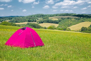 Image showing Tents on grass