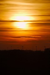 Image showing Sunset behind clouds