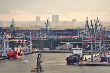 Image showing Container Port in Rotterdam