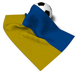 Image showing soccer ball and flag of the ukraine - 3d rendering