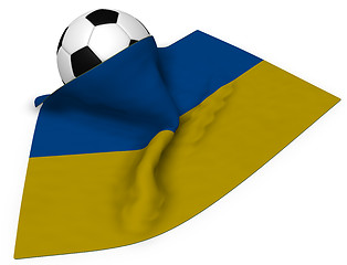Image showing soccer ball and flag of the ukraine - 3d rendering