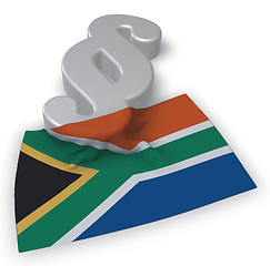 Image showing paragraph symbol and flag of south africa - 3d rendering