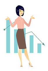 Image showing Bancrupt business woman vector illustration.