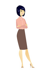 Image showing Asian confident business woman with folded arms.