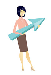 Image showing Business woman with growth graph.