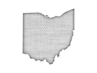 Image showing Map of Ohio on old linen