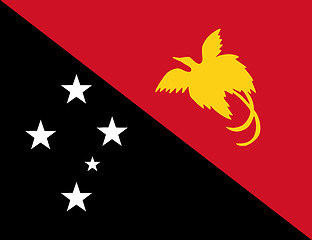 Image showing Colored flag of Papua New Guinea