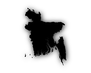 Image showing Map of Bangladesh with shadow