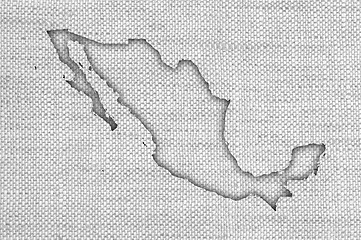 Image showing Map of Mexico on old linen