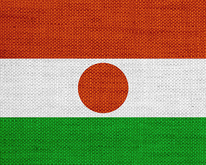 Image showing Flag of Niger on old linen