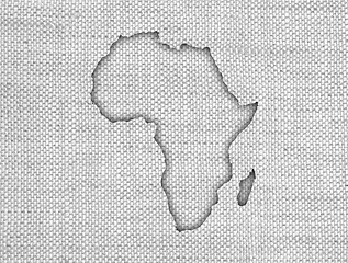 Image showing Map of Africa on old linen