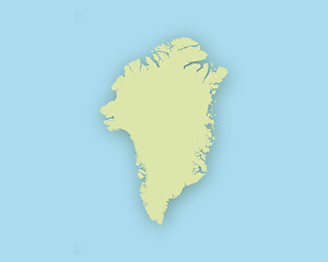 Image showing Map of Greenland with shadow