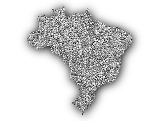 Image showing Map of Brazil on poppy seeds