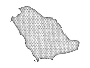 Image showing Map of Saudi Arabia on old linen