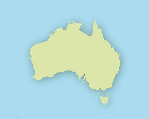 Image showing Map of Australia with shadow