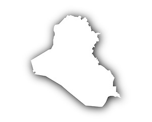 Image showing Map of Iraq with shadow