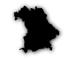 Image showing Map of Bavaria with shadow