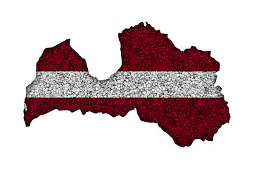 Image showing Textured map of Latvia in nice colors