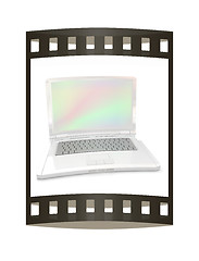 Image showing Laptop computer. 3d render. The film strip