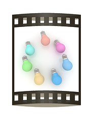 Image showing lamps. 3D illustration. The film strip