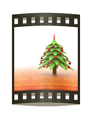 Image showing Christmas background. 3d illustration. The film strip