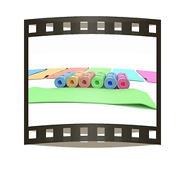 Image showing karemats. 3D illustration. The film strip