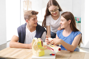 Image showing Youth in school. Construction ear