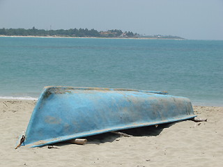 Image showing blue fishing boat
