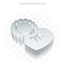 Image showing Law icon: Flat metallic 3d Judge, transparent shadow , EPS 10 vector.