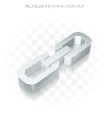 Image showing Web development icon: Flat metallic 3d Link, transparent shadow, EPS 10 vector.