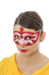 Image showing Portrait of a Young Woman with a Mask